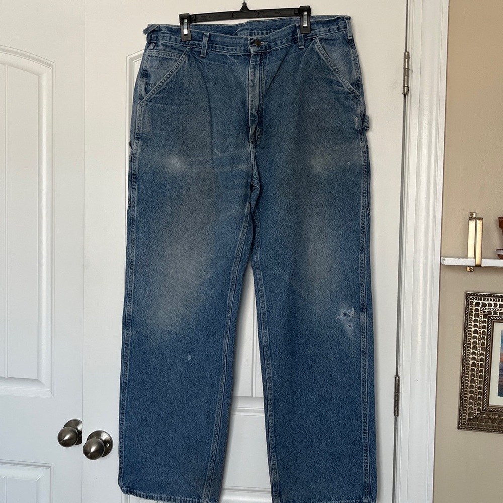 Well Worn Carhartt Men’s Loose Fit Work Dungarees Size 40x34‎